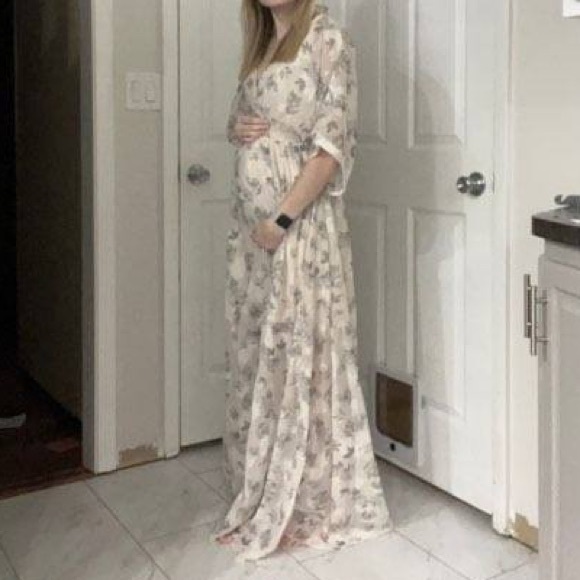 Baltic Born Luca Jacquard Kimono Maxi Dress | Sage - XS - Picture 3 of 3